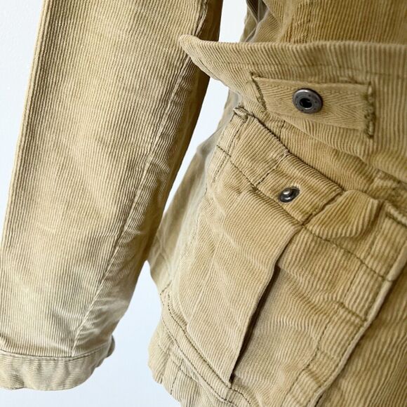 Eddie Bauer Womens Corduroy Blazer Jacket Size Medium M Tan Beige Cord Buttons - Picture 8 of 16